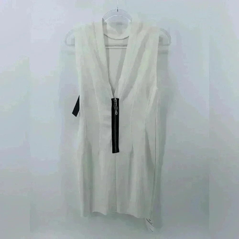 $375 NWT RtA Lorna Stretch Scuba Corset Zipper White Mini Dress - L Large - Picture 4 of 11